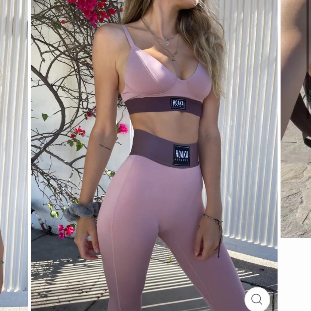 Hoaka Apparel Shady Pink Bustier Top Size Medium
